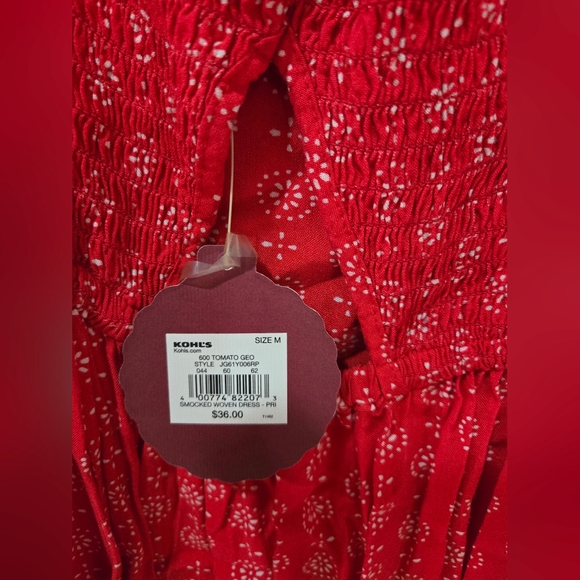 3 For $30 Kohl's Red Geo Pattern Dress With Pockets - Picture 4 of 6